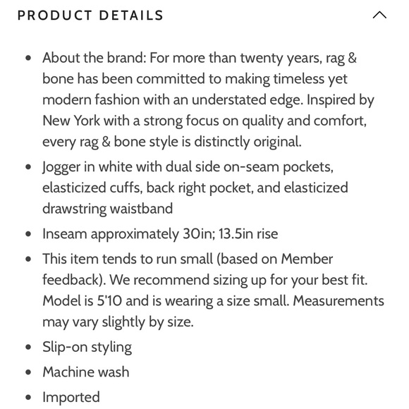 Rag & Bone Vintage Terry Sweatpants White Mediumm - Picture 3 of 8